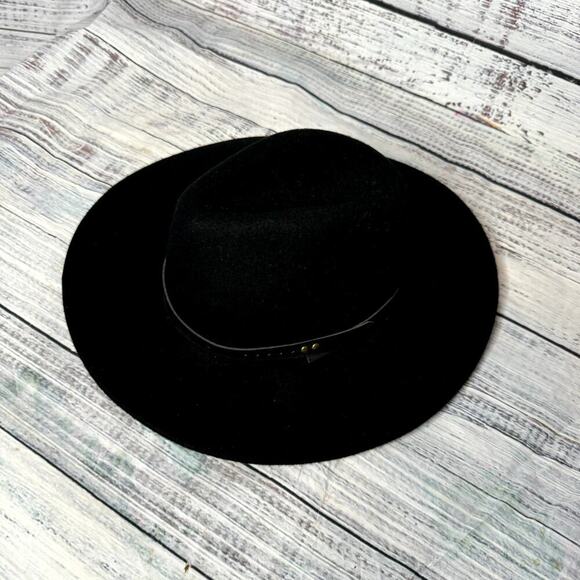 Chicos 100% Wool Hat with leather Band Black OS - Picture 2 of 3